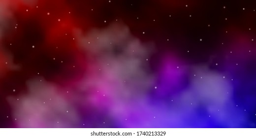 Dark Blue, Red vector pattern with abstract stars. Modern geometric abstract illustration with stars. Pattern for websites, landing pages.