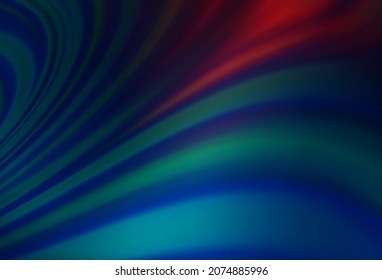 Dark Blue, Red vector pattern with curved circles. Glitter abstract illustration with wry lines. A new texture for your  ad, booklets, leaflets.