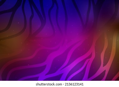 Dark Blue, Red vector pattern with bent lines. A shining illustration, which consists of curved lines. Best design for your business.