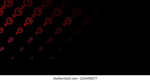 Dark Blue, Red vector pattern with feminism elements. Colorful illustration with gradient feminism shapes. Simple design for your web site.