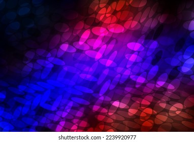 Dark Blue, Red vector pattern with spheres. Glitter abstract illustration with blurred drops of rain. Pattern for futuristic ad, booklets.