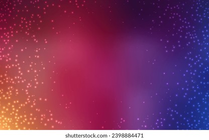 Dark Blue, Red vector pattern with night sky stars. Shining illustration with sky stars on abstract template. Smart design for your business advert.