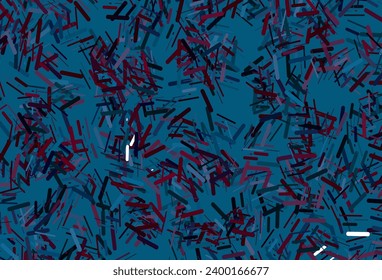 Dark blue, red vector pattern with narrow lines. Modern geometrical abstract illustration with staves. Smart design for your business advert.