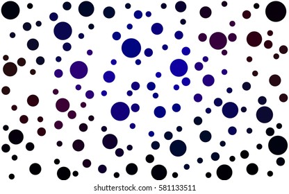 Dark Blue, Red vector pattern with colored spheres. Geometric sample of repeating circles on white background in halftone style.