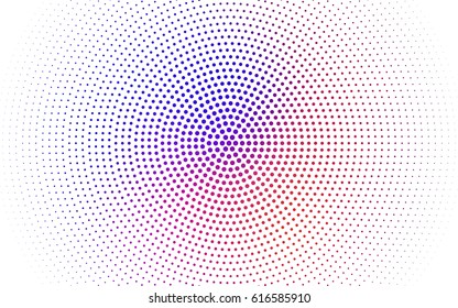 Dark Blue, Red vector pattern with colored spheres. Geometric sample of repeating circles on white background in halftone style.