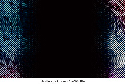 Dark Blue, Red vector pattern with colored spheres. Geometric sample of repeating circles on white background in halftone style.