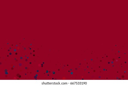 Dark Blue, Red vector red pattern of geometric circles, shapes. Colorful mosaic banner. Geometric background with colored disks.