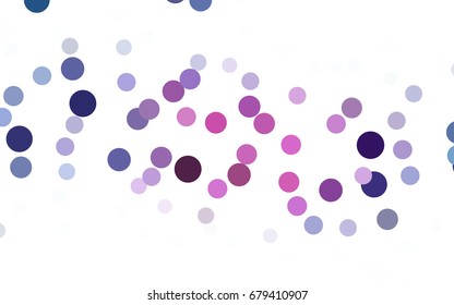 Dark Blue, Red vector pattern with colored spheres. Geometric sample of repeating circles on white background in halftone style.