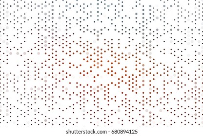 Dark Blue, Red vector pattern with colored spheres. Geometric sample of repeating circles on white background in halftone style.