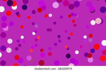 Dark Blue, Red vector pattern with colored spheres. Geometric sample of repeating circles on white background in halftone style.