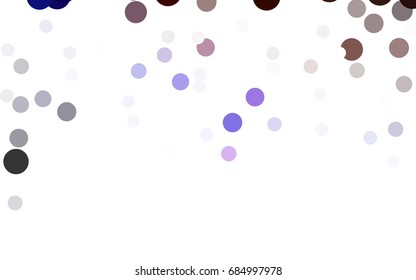 Dark Blue, Red vector pattern with colored spheres. Geometric sample of repeating circles on white background in halftone style.