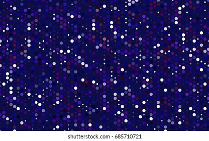 Dark Blue, Red vector pattern with colored spheres. Geometric sample of repeating circles on white background in halftone style.