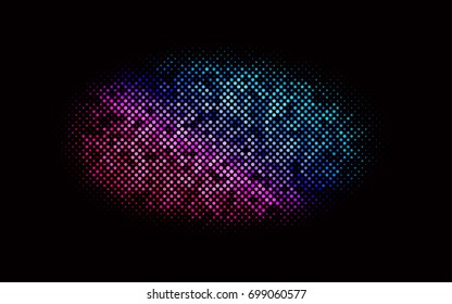 Dark Blue, Red vector pattern with colored spheres. Geometric sample of repeating circles on white background in halftone style.