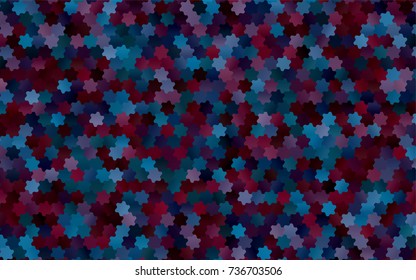 Dark Blue, Red vector pattern. Hexagonal template. Geometric sample. Repeating hexagon shapes. Brand-New texture for your design. Pattern can be used for background