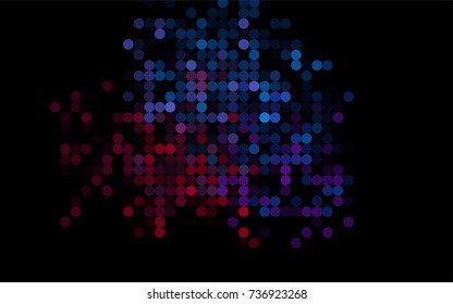 Dark Blue, Red vector red pattern of geometric circles, shapes. Colorful mosaic banner. Geometric background with colored disks.