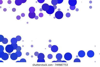 Dark Blue, Red vector pattern with colored spheres. Geometric sample of repeating circles on white background in halftone style.