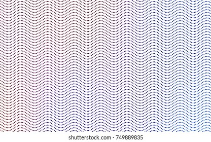 Dark Blue, Red vector pattern with colored spheres. Geometric sample of repeating circles on white background in halftone style.