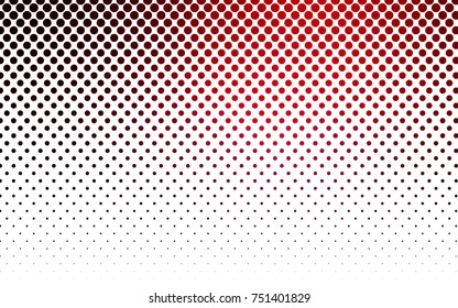 Dark Blue, Red vector pattern with colored spheres. Geometric sample of repeating circles on white background in halftone style.