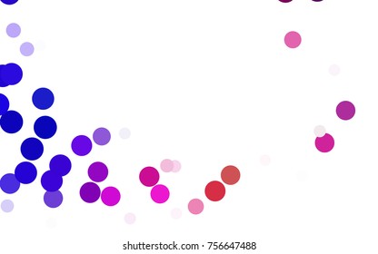 Dark Blue, Red vector pattern with colored spheres. Geometric sample of repeating circles on white background in halftone style.