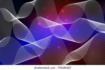Dark Blue, Red vector pattern with christmas ribbons. Confetti on blurred abstract background with colorful gradient. The pattern can be used for new year ad, booklets.