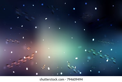 Dark Blue, Red vector pattern with christmas ribbons. Confetti on blurred abstract background with colorful gradient. Beautiful design for your business advert of anniversary.
