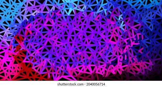 Diseño de triángulo de poli vectorial rojo, azul oscuro. Ilustración colorida decorativa con triángulos abstractos. Fondo de escritorio para tus aplicaciones web.