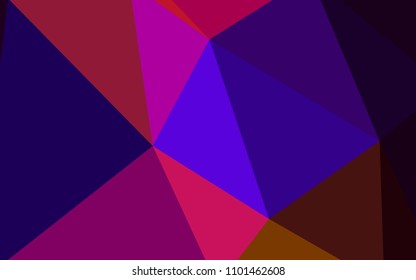 Dark Blue, Red vector polygon abstract background. Polygonal abstract illustration with gradient. Triangular pattern for your design.