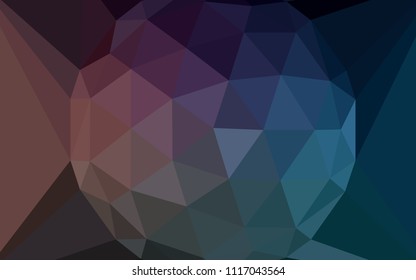 Dark Blue, Red vector polygon abstract layout with a gem in a centre. Colorful abstract illustration with triangles. Best triangular design for your business.