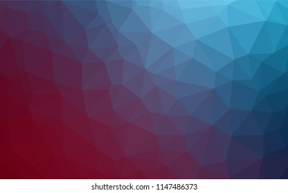 Dark Blue, Red vector polygon abstract background. Glitter abstract illustration with an elegant design. The completely new template can be used for your brand book.