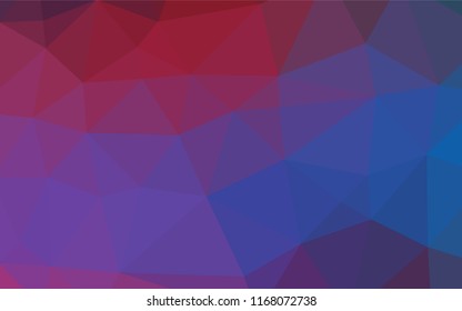 Dark Blue, Red vector polygon abstract background. Geometric illustration in Origami style with gradient.  A completely new template for your business design.