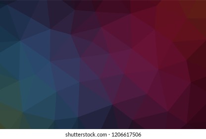 Dark Blue, Red vector polygon abstract layout. Triangular geometric sample with gradient.  A new texture for your design.