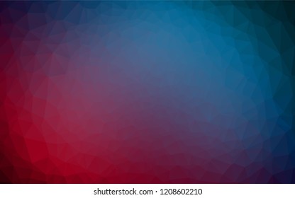 Dark Blue, Red vector polygon abstract background. Modern geometrical abstract illustration with gradient. The textured pattern can be used for background.