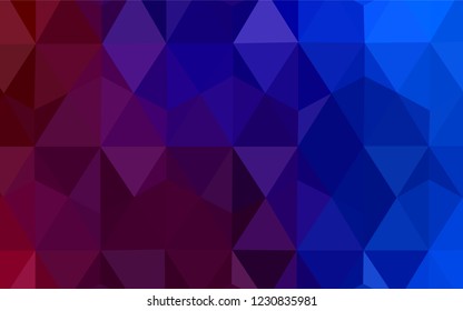 Dark Blue, Red vector polygon abstract layout. Shining polygonal illustration, which consist of triangles. Brand new style for your business design.