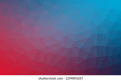Dark Blue, Red vector polygon abstract background. Colorful illustration in Origami style with gradient.  Template for a cell phone background.