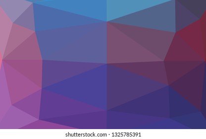 Dark Blue, Red vector polygon abstract layout. Triangular geometric sample with gradient.  New texture for your design.
