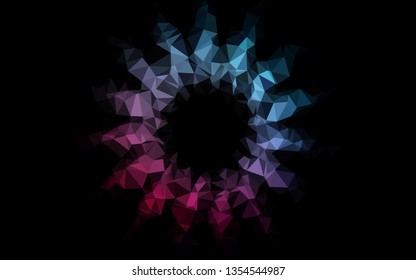 Dark Blue, Red vector polygon abstract background. Modern geometrical abstract illustration with gradient. Completely new template for your business design.