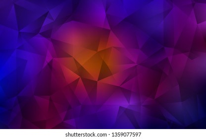 Dark Blue, Red vector polygon abstract background. Colorful abstract illustration with triangles. Brand new design for your business.