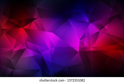 Dark Blue, Red vector polygon abstract backdrop. Glitter abstract illustration with an elegant triangles. A completely new design for your leaflet.