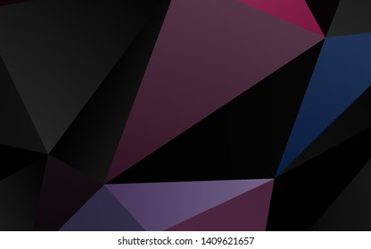 Dark Blue, Red vector polygon abstract layout. Triangular geometric sample with gradient.  Template for a cell phone background.