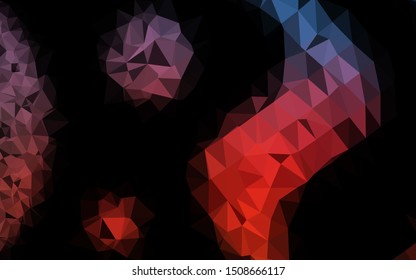 Dark Blue, Red vector polygon abstract backdrop. A vague abstract illustration with gradient. The best triangular design for your business.