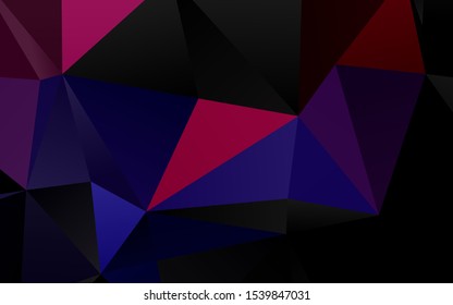 Dark Blue, Red vector polygon abstract background. A vague abstract illustration with gradient. Template for a cell phone background.