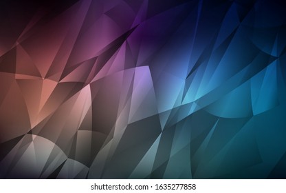 Dark Blue, Red vector polygon abstract background. A completely new color illustration in a polygonal style. Brand new style for your business design.
