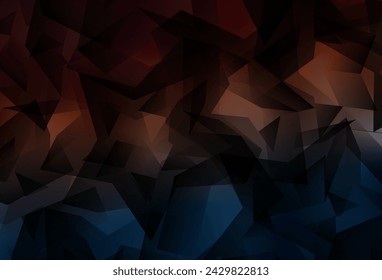 Dark Blue, Red vector polygon abstract backdrop. Creative geometric illustration in Origami style with gradient. Polygonal design for your web site.