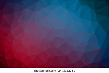 Dark Blue, Red vector polygon abstract background. Creative illustration in halftone style with gradient. Textured pattern for background.