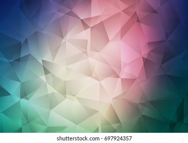 Dark Blue, Red vector polygon abstract background. Triangular geometric sample with gradient.  Triangular pattern for your business design.