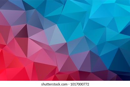 Dark Blue, Red vector polygonal pattern. Creative illustration in halftone style with gradient. The completely new template can be used for your brand book.