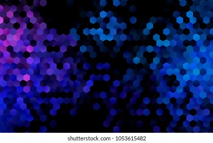 Dark Blue, Red vector polygonal illustration, which consist of hexagons. Hexagonal pattern for your business design. Geometric background in Origami style with gradient. 