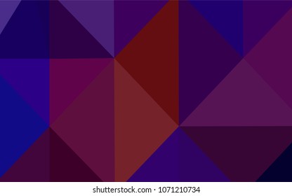 Dark Blue, Red vector polygonal pattern. Glitter abstract illustration with an elegant design. Triangular pattern for your business design.