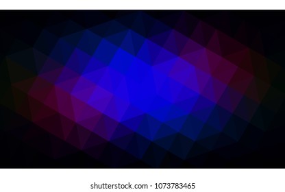 Dark Blue, Red vector polygonal illustration, which consist of triangles. Triangular pattern for your business design. Geometric background in Origami style with gradient. 