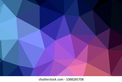 Dark Blue, Red vector polygonal template. Shining polygonal illustration, which consist of triangles. Completely new template for your banner.